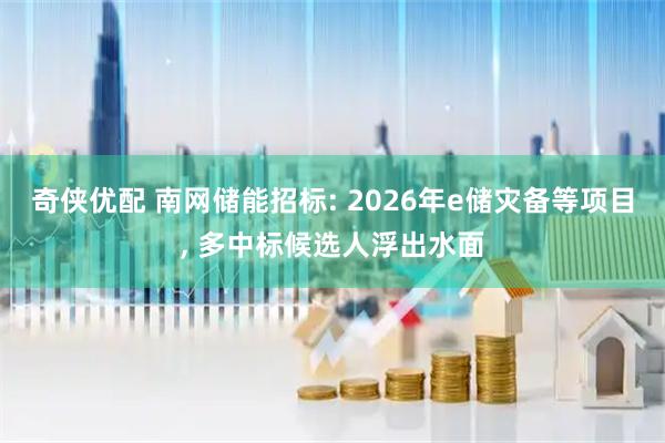 奇侠优配 南网储能招标: 2026年e储灾备等项目, 多中标候选人浮出水面