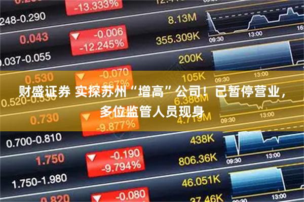 财盛证券 实探苏州“增高”公司！已暂停营业，多位监管人员现身