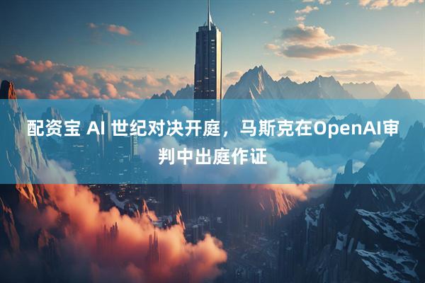 配资宝 AI 世纪对决开庭，马斯克在OpenAI审判中出庭作证