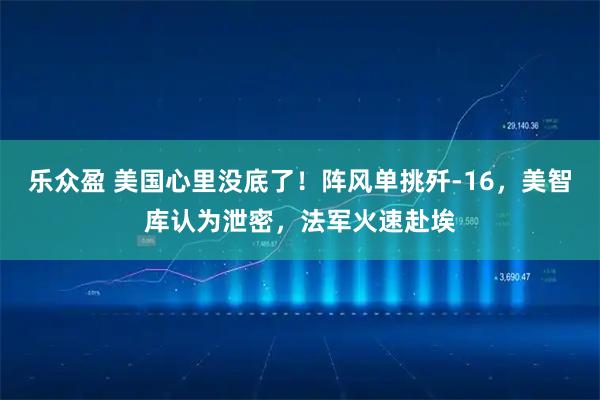 乐众盈 美国心里没底了！阵风单挑歼-16，美智库认为泄密，法军火速赴埃
